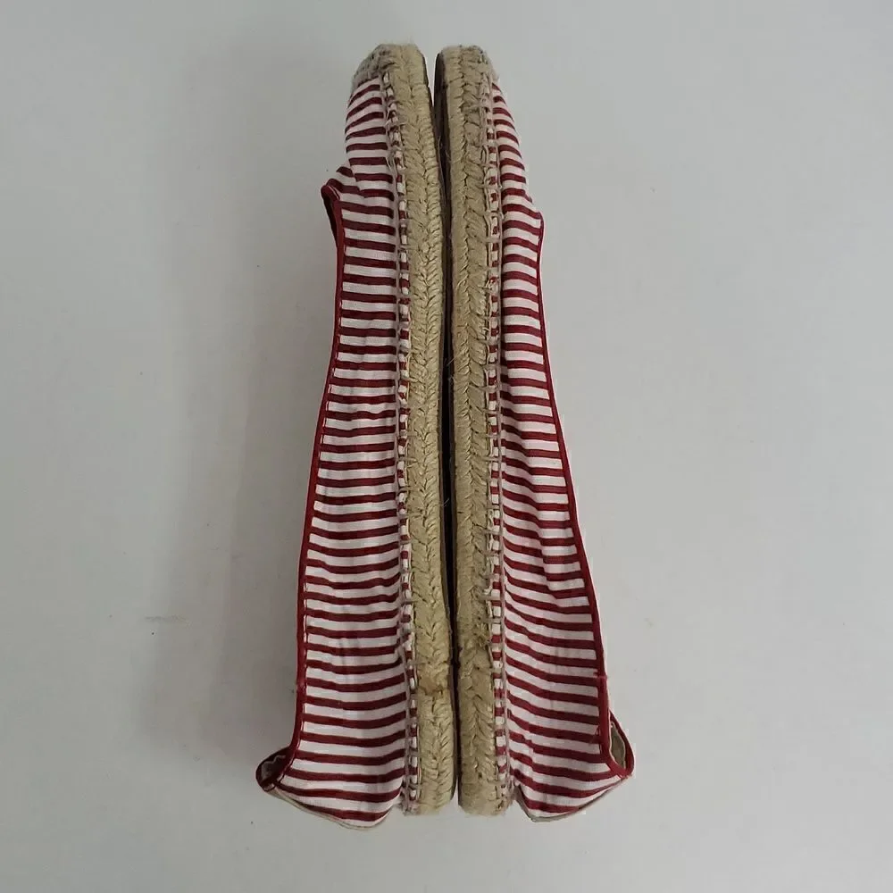 Franco Sarto Adele Red & White Espadrille Flats Women's Size 9.5M